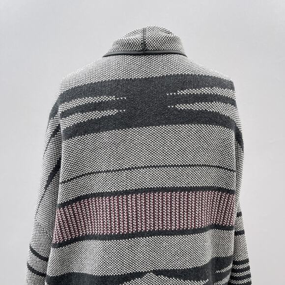 Margaret O'Leary Sweater Women M Aztec Knit Open Front Cardigan Long Duster - Picture 5 of 10